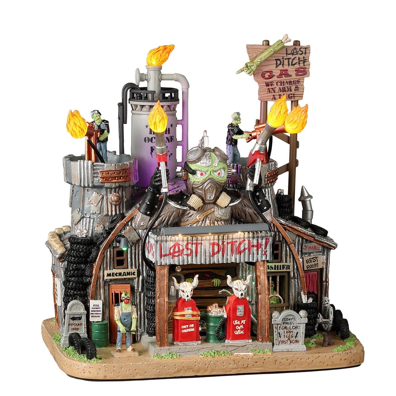 Lemax® Spooky Town™ Halloween Village: Last Ditch Gas & Salvage